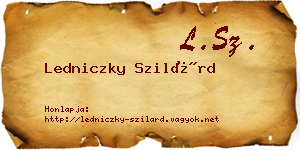 Ledniczky Szilárd névjegykártya