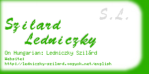 szilard ledniczky business card